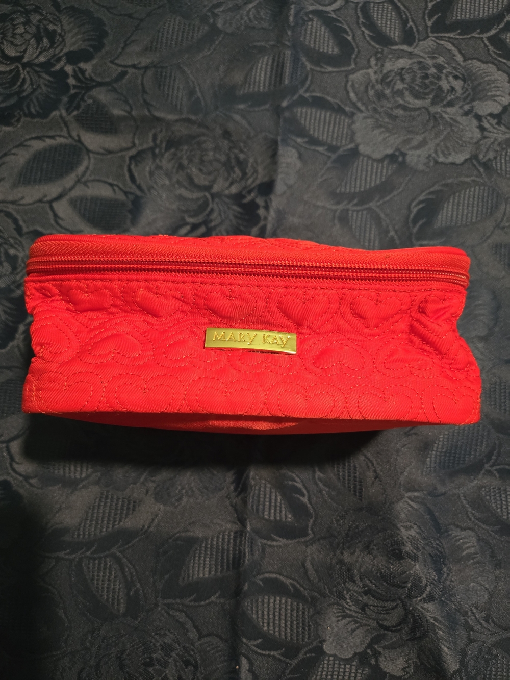 Mary Kay Red Quilted Cosmetic Pouch